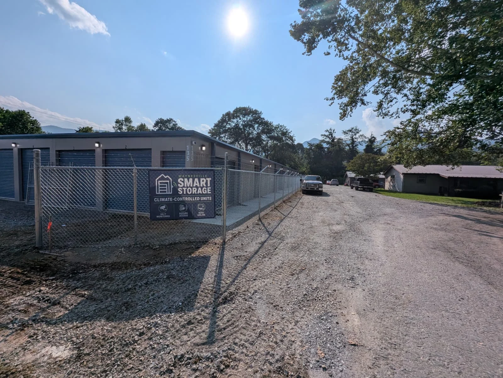 The Waynesville Smart Storage entrance and drive-up units